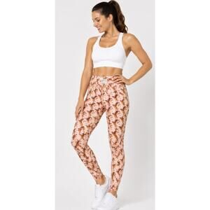 Beyond Yoga Leggings Womens M Pink Floral Stretch Yoga Pants NWT